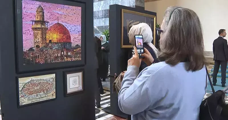 TBMM de, Gazze konulu sanat sergisi