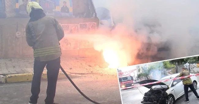 Yer altındaki elektrik kablolarından kıvılcım çıktı! Otomobil alev aldı: 5 gündür elektriklerimiz yok