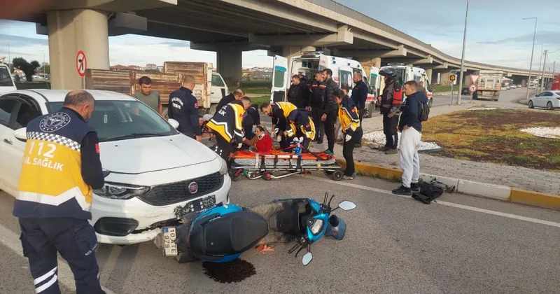 Bandırma da otomobil ile motosiklet çarpıştı: 2 yaralı