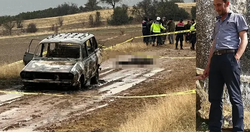 Yanmış otomobilin yanında bulunan cesedin, kayıp başı aranıyor