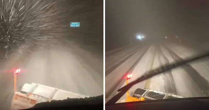 Antalya da mevsimin ilk karı yağdı, Antalya Konya karayolu beyaza büründü