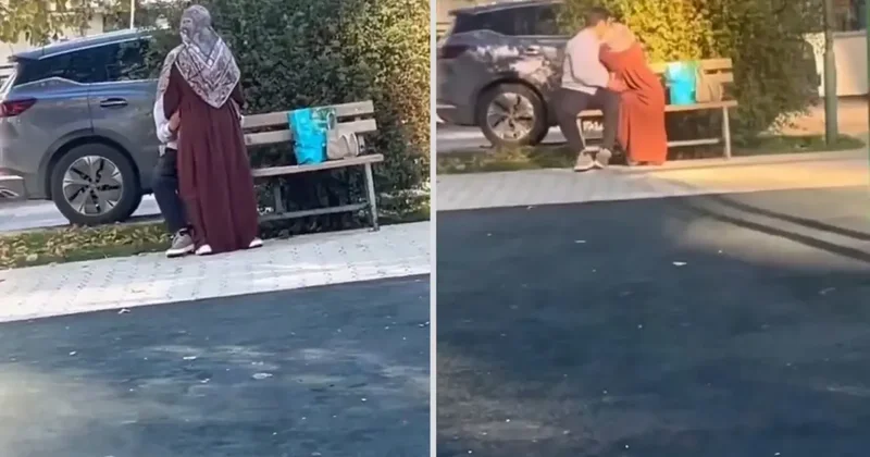 Sokak ortasında rezil görüntü! Kimseye aldırış etmediler