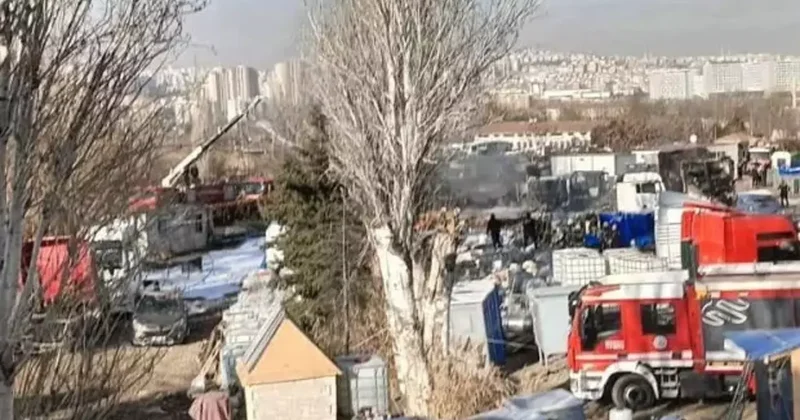 Ankara da büyük yangın! 7 8 TIR alev alev yandı, valilikten ilk açıklama