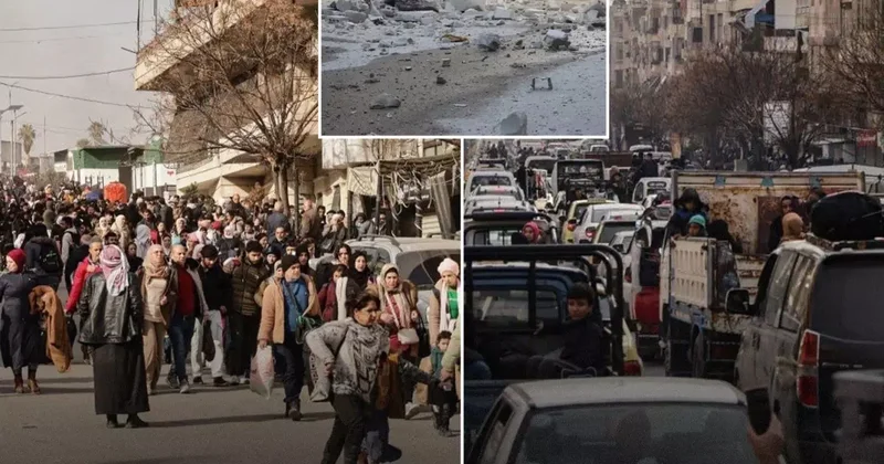 Görüntü Türkiye nin yanı başından! Sivil halk 2 mahalleyi terk etmeye başladı