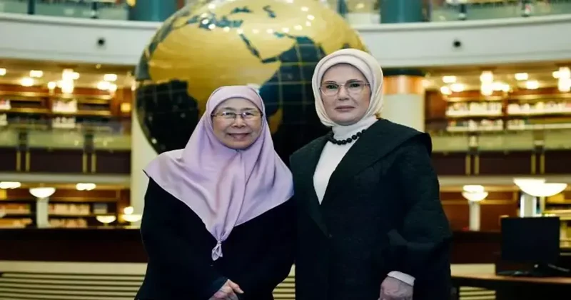 Emine Erdoğan Malezyalı mevkidaşını Millet Kütüphanesi nde ağırladı