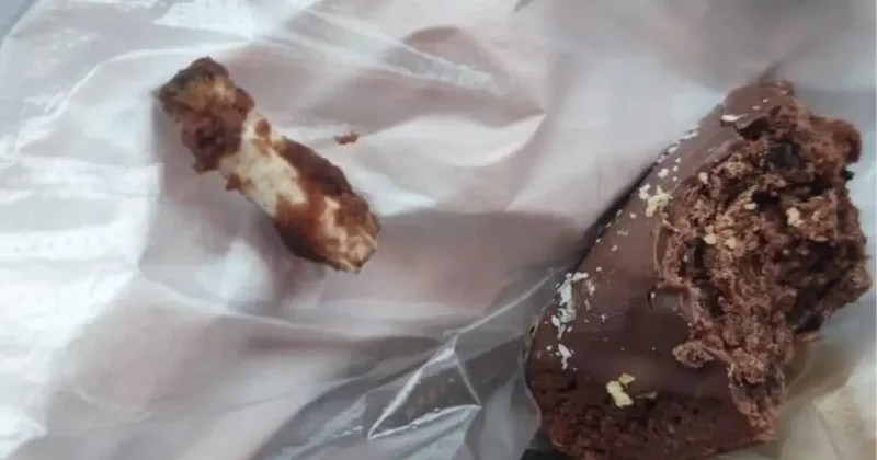 Kurabiyeyi ısırdığı an şoke oldu! Çikolata parçacığı yerine bakın ne çıktı