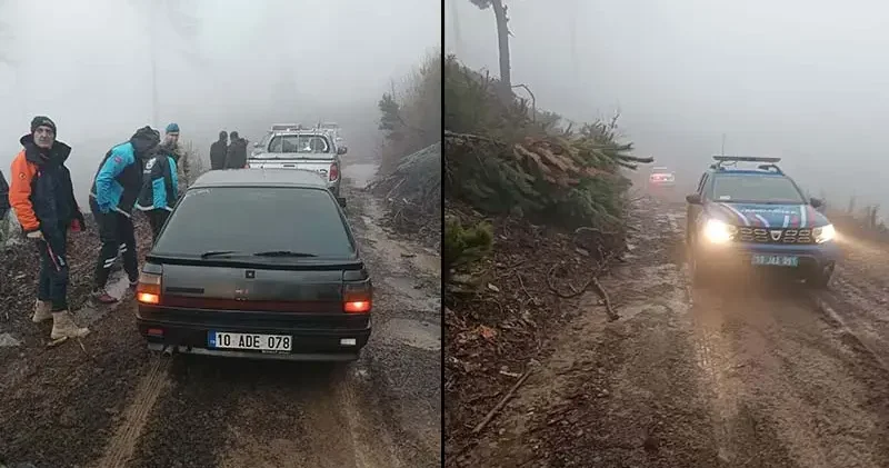 Kazdağları nda kaybolan 3 kişi, 12,5 saatlik çalışmayla bulundu