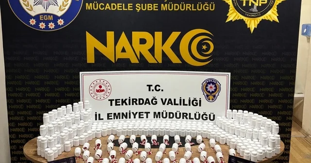 Çorlu da 2 torbacı tutuklandı, 26 bin 730 sentetik ecza ele geçirildi Tekirdağ Haberleri