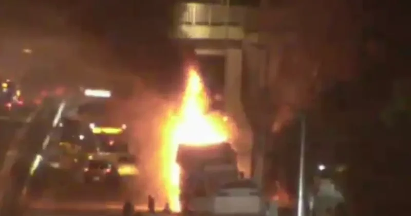 Tuzla da TIR alev alev yandı