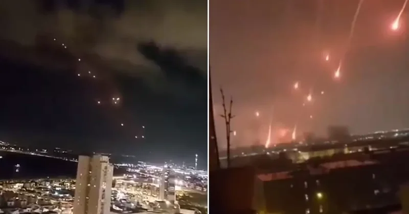 İran, Tel Aviv i vuruyor! İşte Demir Kubbe nin etkisiz kaldığı anlar