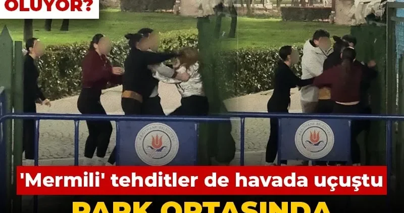 Bu çocuklara neler oluyor? Park ortasında birbirlerini dövdüler... Mermili tehditler de havada uçuştu