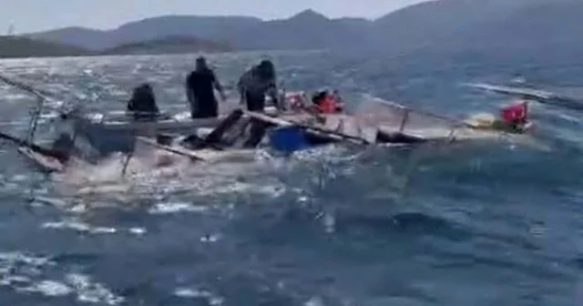 Bodrum da botu yarı batık bulundu; 7 kişi kurtarıldı Muğla Haberleri