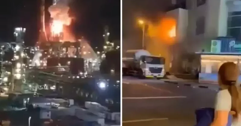 İsrail e yine füzeler düşüyor! İran, petrol rafinerisini hedef aldı