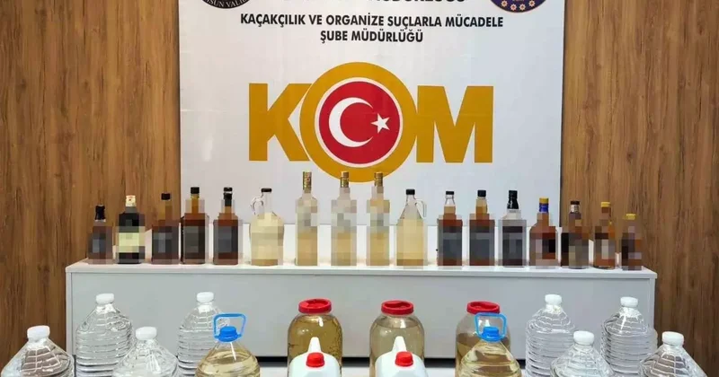 Samsun’da 90 litre sahte içki ve eti alkol ele geçirildi