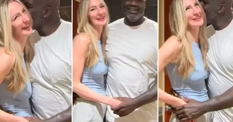 NBA efsanesi ile dünyanın en uzun modeli yan yana