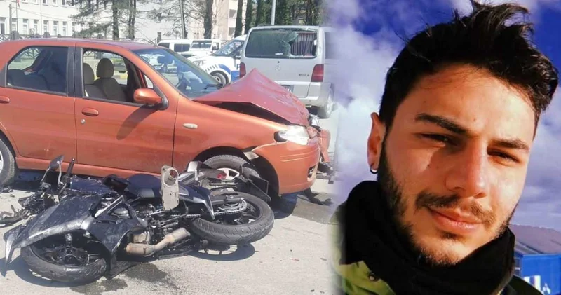 Motosikletli genç feci kazada can verdi!