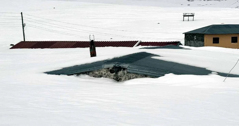 4 ay ulaşıma kapanmıştı! Yaylada kışın kara gömülen evler ortaya çıktı