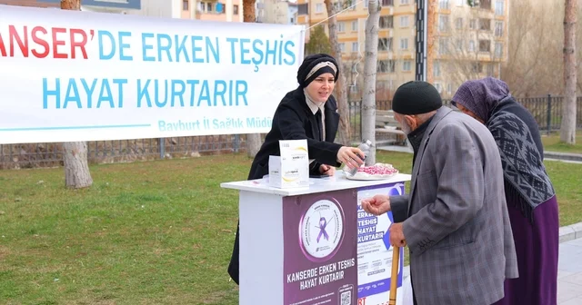 Bayburt ta Kanser Haftası kapsamında bilgilendirme standı açıldı Bayburt Haberleri
