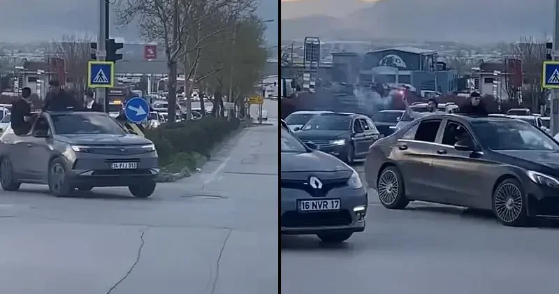 Bursa da trafiği tehlikeye atan düğün konvoy sürücülerine 660 bin lira ceza