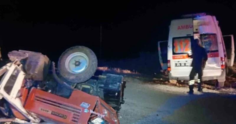 Ambulans traktöre çarptı: Dört yaralı Erzurum Haberleri