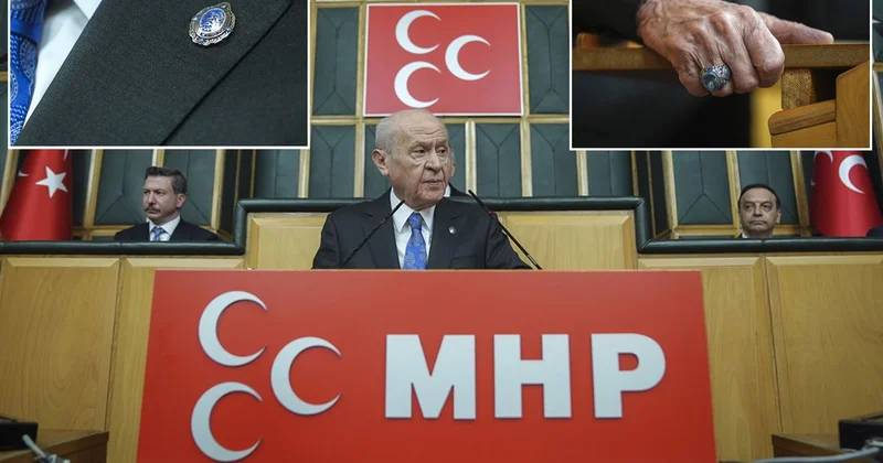 Bahçeli nin toplantıdaki yüzüğü ve rozeti dikkat çekti! İşte anlamı