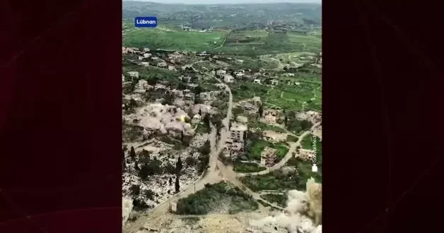 İsrail ordusu paylaştı: Güney Lübnan’da yıkım görüntüleri: