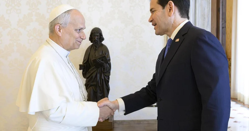 Gerilim sonrası ilk temas! Rubio ile Papa Vatikan da bir araya geldi