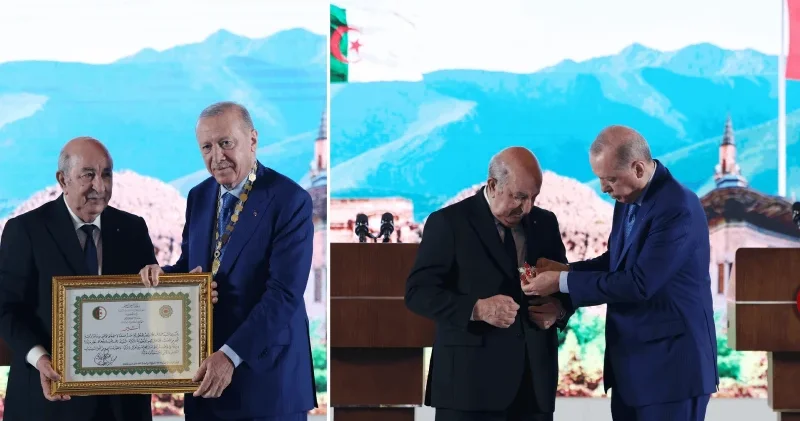 Cezayir Cumhurbaşkanı Tebbun a Türkiye Cumhuriyeti Devlet Nişanı tevcih edildi: 5 asra yaklaşan tarihi bağlar her geçen gün güçleniyor Politika Haberleri