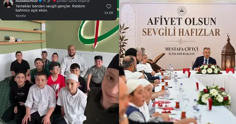 Bakan Çiftçi den hafız adaylarına yemek jesti
