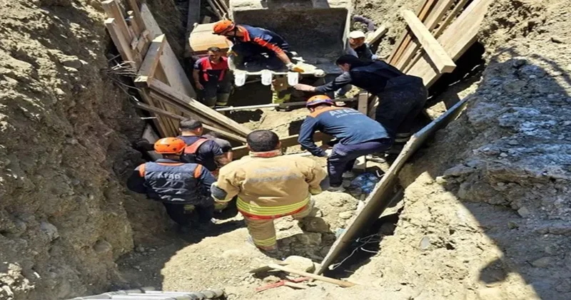 Kazı çalışması sırasında göçük meydana geldi: Bir işçi toprak altında kaldı