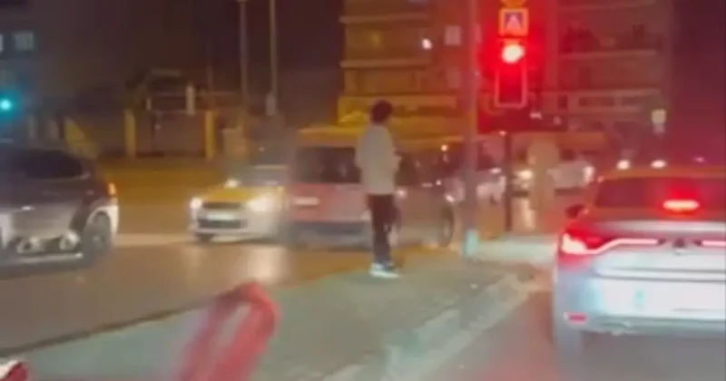 Bursa’da ters şeride giren hafif ticari araç trafiği tehlikeye attı