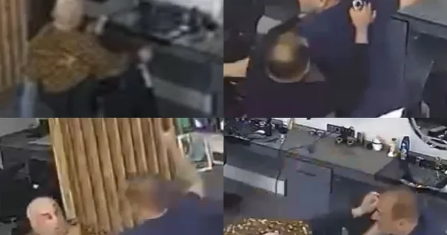 Berberde tıraş olan şahsa satırla saldırmıştı, o anların görüntüsü ortaya çıktı Mersin Haberleri