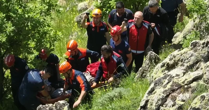 Kayseri de kayalıklardan düştü: Yaralandı!
