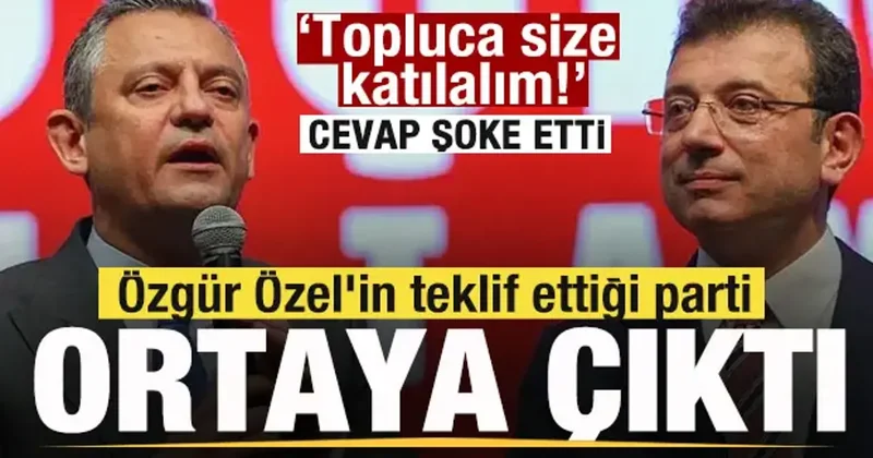 Özgür Özel in teklif ettiği parti ortaya çıktı! Topluca size katılalım! Cevap şoke etti