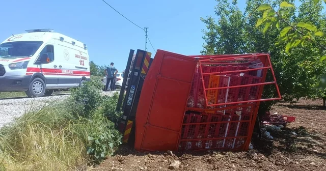Malatya da tavuk yüklü kamyon devrildi Malatya Haberleri