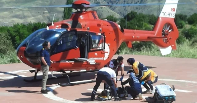 Malatya da yaralanan vatandaş hava ambulansıyla hastaneye sevk edildi Malatya Haberleri