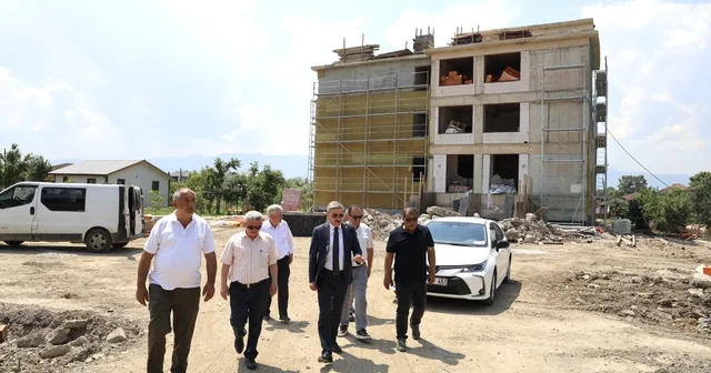 Dikmeli İlkokulu inşaatında çalışmalar yerinde incelendi Düzce Haberleri