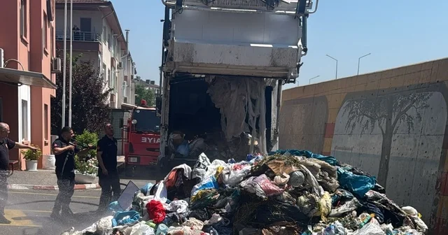 Yalova da çöp kamyonu sürücüsü, yanmaya başlayan aracını itfaiyeye götürdü Yalova Haberleri