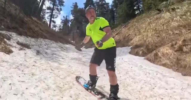 Kars ta mevsimler bir araya geldi: Sarıkamış ta haziranda snowboard yaptı VİDEO İZLE