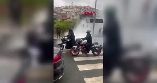 Kağıthane’de düğün konvoyunda motosikletli magandanın yaptıkları cezasız kalmadı