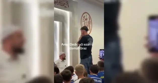 Avrupa devinde oynayan yıldız camide ezan okudu