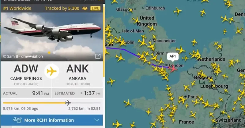 Trump ı taşıyan Air Force One dünya gündeminde! Türkiye ye gelirken herkes onu izliyor
