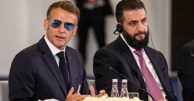 Macron ve Şara Şam da bir araya geldi: İmzalar atıldı