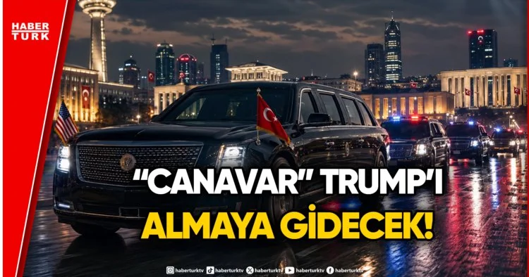 ABD Başkanı Trump ın 9 Tonluk Aracı Havalimanına Doğru Yola Çıktı!