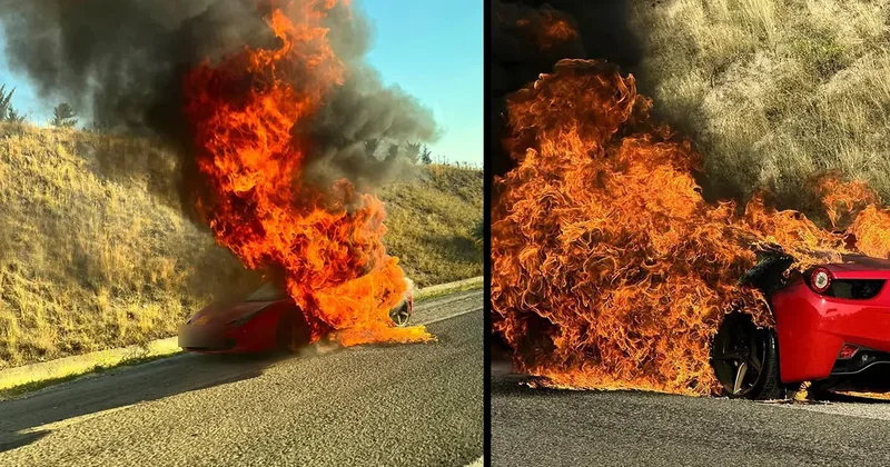 Yer: Ankara! Lüks otomobil alev alev yandı