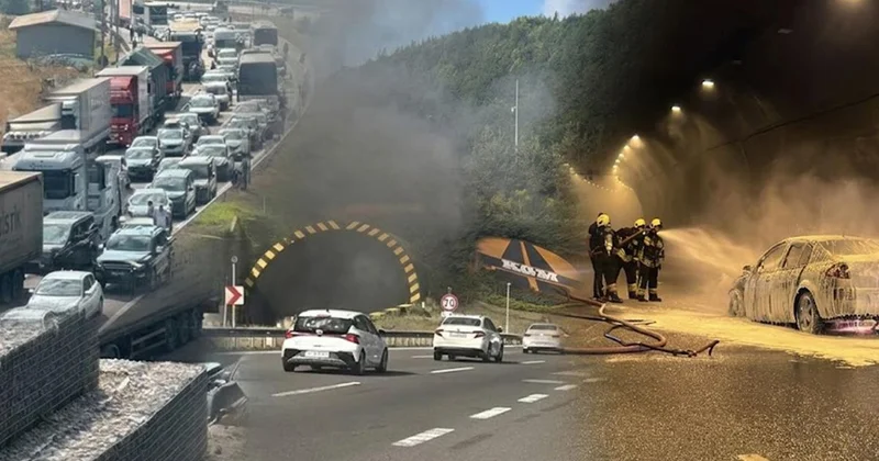 Bolu Dağı Tüneli nde Araç Yangını
