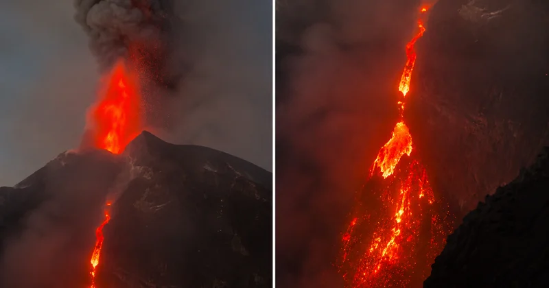 Etna Yanardağı yeniden faaliyete geçti: Lav ve kül bulutu gökyüzünü kapladı