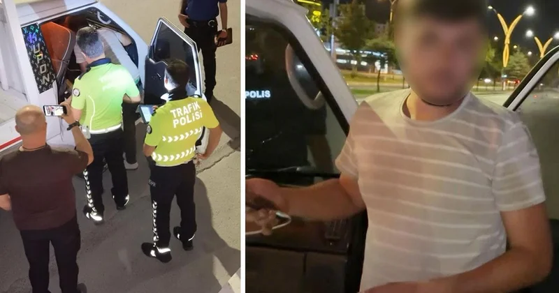 Alkollü ve ehliyetsiz sürücünün Aracım arızalandı oyununu polis bozdu