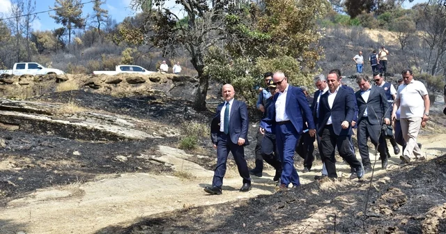 Bakan Yardımcısı Bulut ve Vali Varol yangın bölgesinde incelemelerde bulundu Çine de yangın sonrası hasar tespit çalışmaları yerinde incelendi Aydın Haberleri Habertürk Yerel Haberler