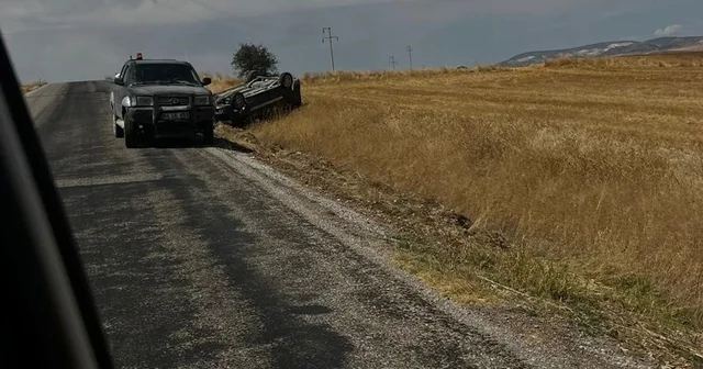 Kontrolden çıkan otomobil takla attı Sivrihisar daki kazada şans eseri yaralanan olmadı Eskişehir Haberleri Habertürk Yerel Haberler